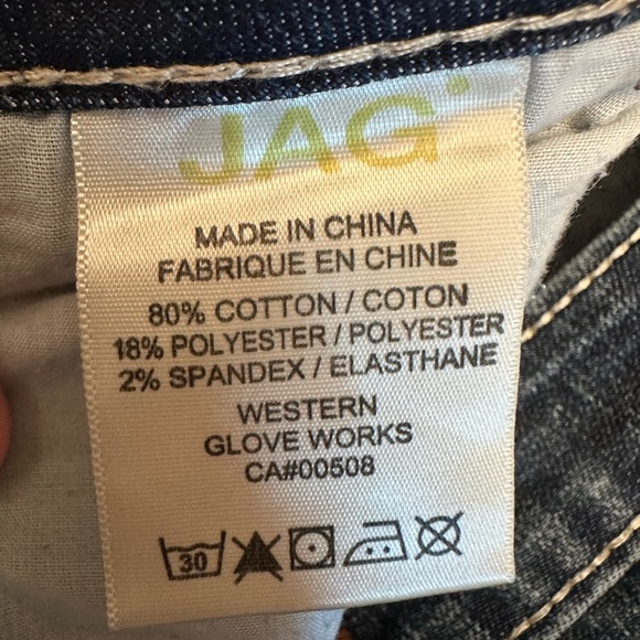 Jag Jeans Mid-Rise Bootleg Stretch Women’s Jeans Size 16 Embroidered Pockets - Picture 6 of 13
